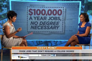 person giving interview on TV