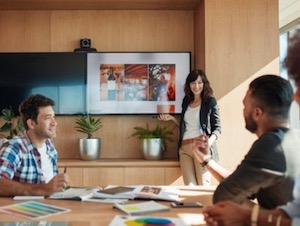 women giving a presentation