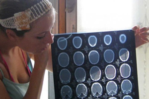 person showing MIR scan